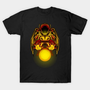 astronauts hold onto planets illustration T-Shirt